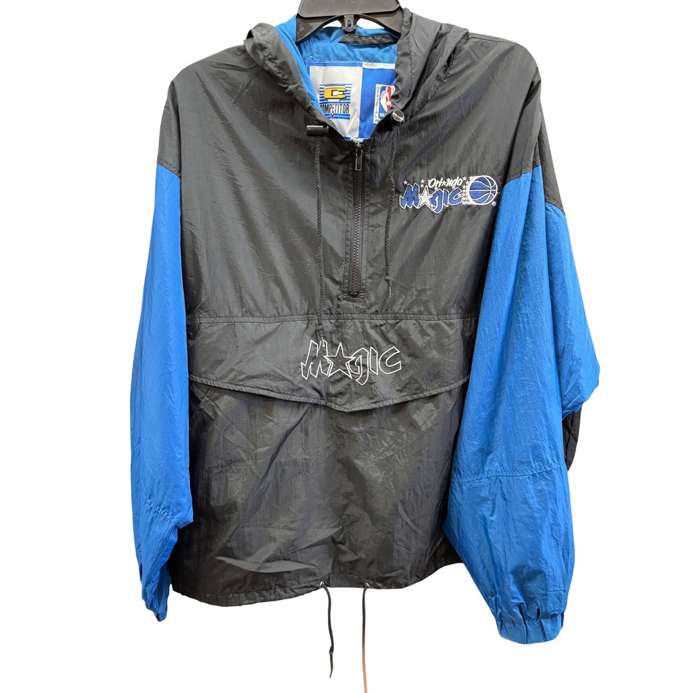 Vintage Orlando Magic NBA Competitor Windbreaker Half Zip Anorak Jacket Blue L